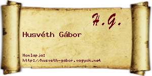 Husvéth Gábor névjegykártya